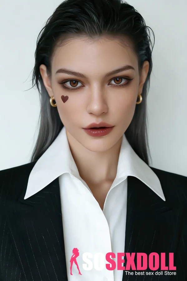173cm SY Doll M7 白シャツとグレーヘアの顔立ち